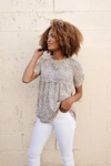 Now N Forever Subtle & Sweet Spotted Babydoll Top In Beige In Beige