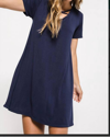 Z SUPPLY THE CROSS FRONT TEE DRESS IN BLUE