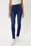 Kancan Vanessa High Rise Super Skinny Jeans In Medium Stone Wash In Blue