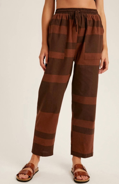 Listicle Color Block Slouchy Pants In Brown