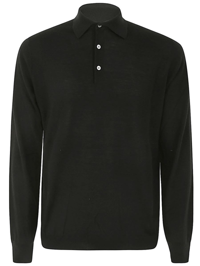 Filippo De Laurentiis Long Sleeves Polo Clothing In Black
