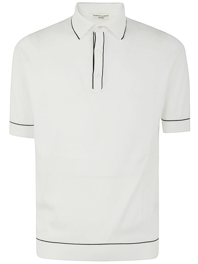 Filippo De Laurentiis Short Sleeves Polo Clothing In White