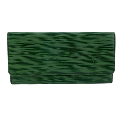 Pre-owned Louis Vuitton Leather Wallet () In Green