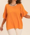 Umgee Staple Ruffle Top In Pumpkin In Multi