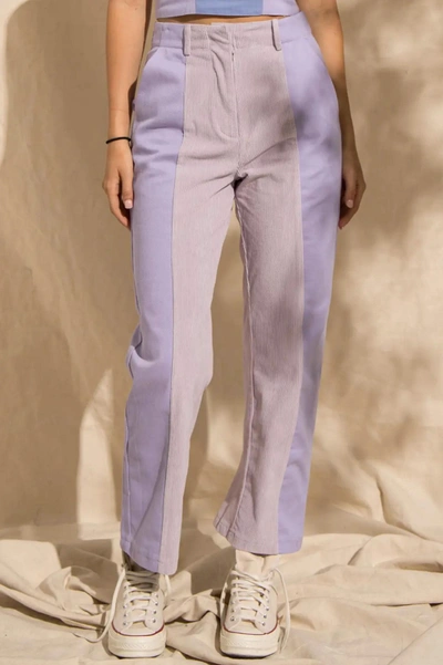 Papermoon Danielle Split Panel Pants In Lavender In Purple