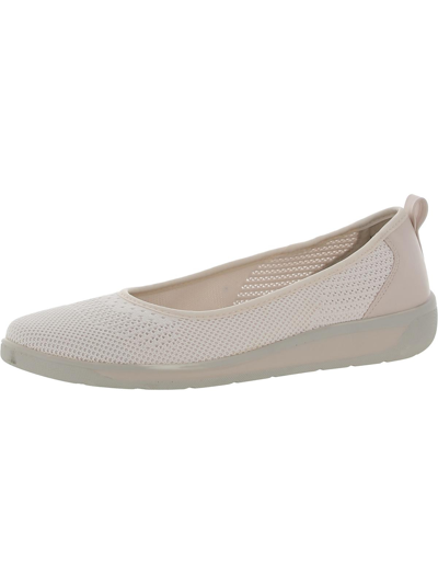 Cliffs By White Mountain Chrissy Womens Faux Trim Slip On Ballet Flats In White
