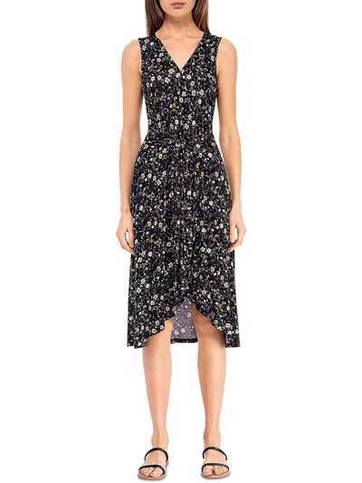 B Collection By Bobeau Womens Knit Floral Midi Dress In Black
