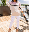 Ninexis Coraline Colorblock Top In Mauve In Multi