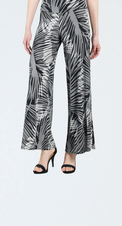 Clara Sunwoo Palm Leaf Palazzo Pant In Black/taupe In Multi