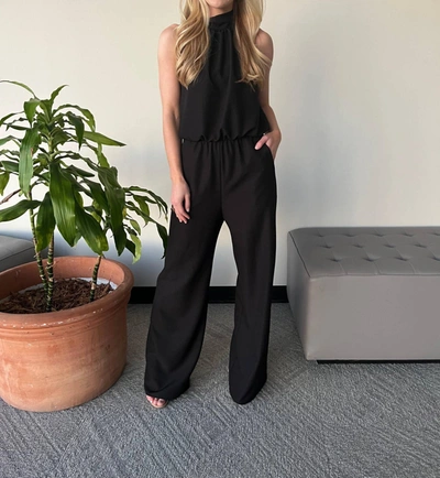 Carole's Collections Halter Jumpsuit In Black