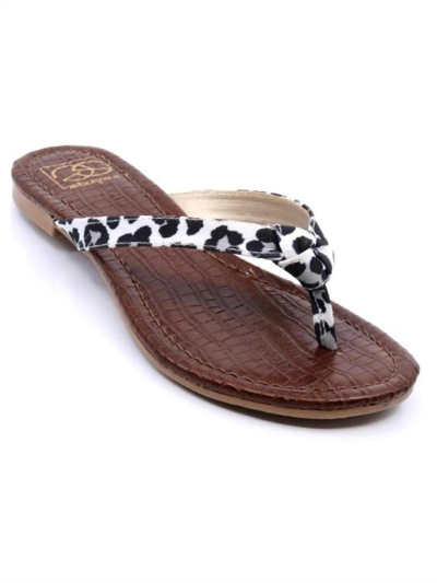 Everglades Gigi 5 Leopard Sandals In White