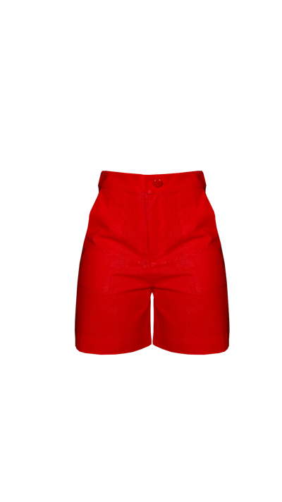 Fenáreta Red Linen Shorts