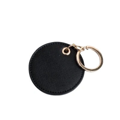 Harper James Lynne Round Keychain In Black