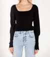 MOODIE SQUARE NECK SWEATER IN BLACK