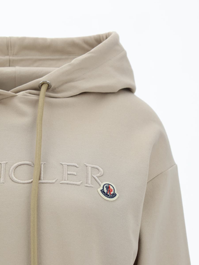 Moncler Logo-embroidered Cotton Hoodie In 20j