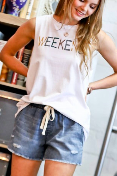 Mazik Everybody's Ready For The Weekend Tank In White