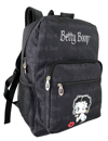 Betty Boop Women's Microfiber Large Backpack In Black With Graphic Print In Multi