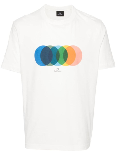 Ps By Paul Smith Ps Paul Smith Mens Ss Tshirt Circles In White