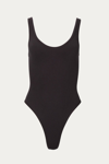 By Together Ribbed Stretch-modal Bodysuit In Black In Black