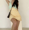 Bailey Rose Ditsy Floral Mini In Green, Yellow, White In Multi