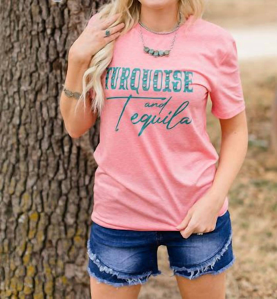 Crazy Train Turquoise Studded Top In Pink