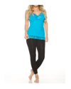 Rhonda Shear Pin-up Girl Lace Camisole In Turquoise In Blue