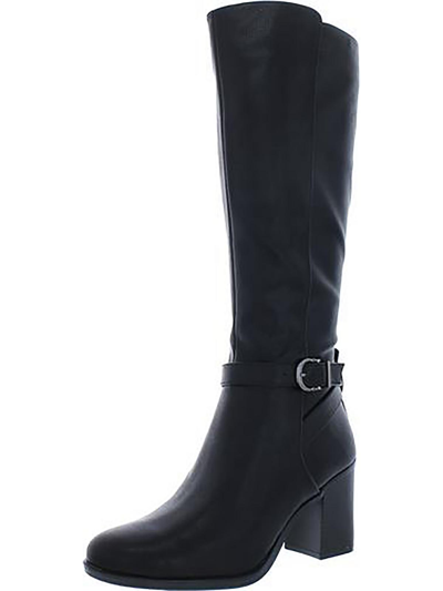 Naturalizer Joslynn Womens Faux Leather Narrow Calf Knee-high Boots In Black