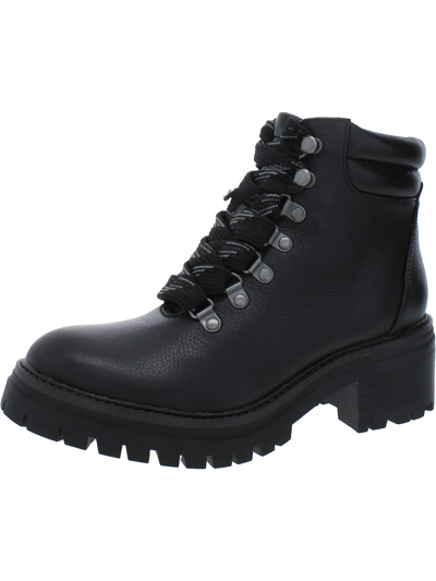 Gentle Souls By Kenneth Cole Brooklyn Womens Leather Bootie Combat & Lace-up Boots In Black