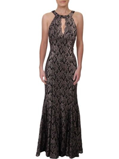 Nw Nightway Womens Glitter Lace Evening Dress In Multi