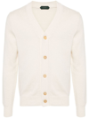 Zanone V-neck Knitwear Sweater Long Sleeves In White