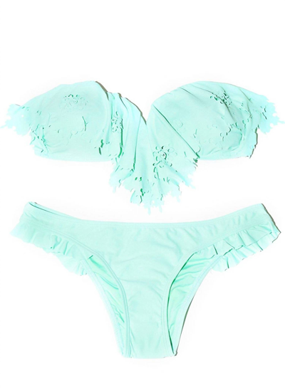 Pq Swim Women's Caribbean Sea Ruffle Full Cut Bikini Bottom Swimsuit In Mint In Green