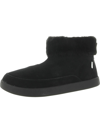 SANUK ROLL-TOP WOMENS SUEDE FAUX FUR ANKLE BOOTS