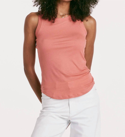 Another Love Cleo Ribbed Tank In Grapefruit In Pink