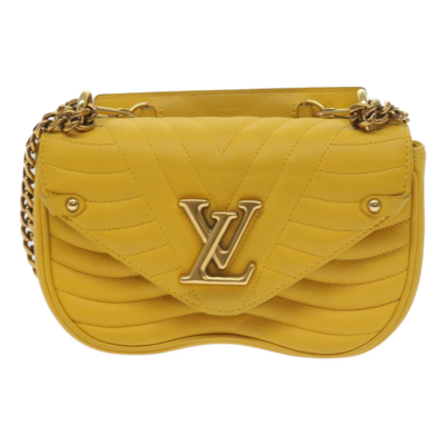 Pre-owned Louis Vuitton New Wave Leather Shoulder Bag () In Yellow