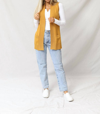 Cielo Gentry Open Front Sleeveless Cardigan In Mustard In Yellow