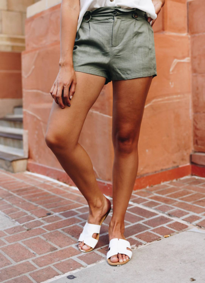 Very J Short But Sweet Short In Olive In Green