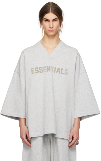 Essentials Grey Football T-shirt In Light Heather Grey