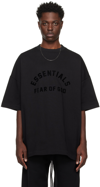 Essentials Black Crewneck T-shirt In Jet Black