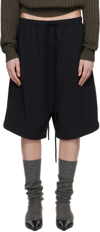 ESSENTIALS BLACK RELAXED SHORTS