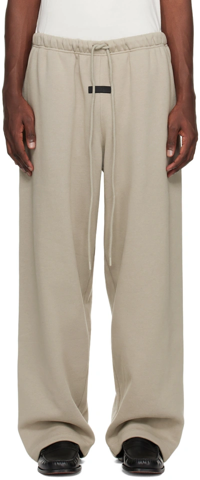 Essentials Gray Drawstring Lounge Pants In Seal