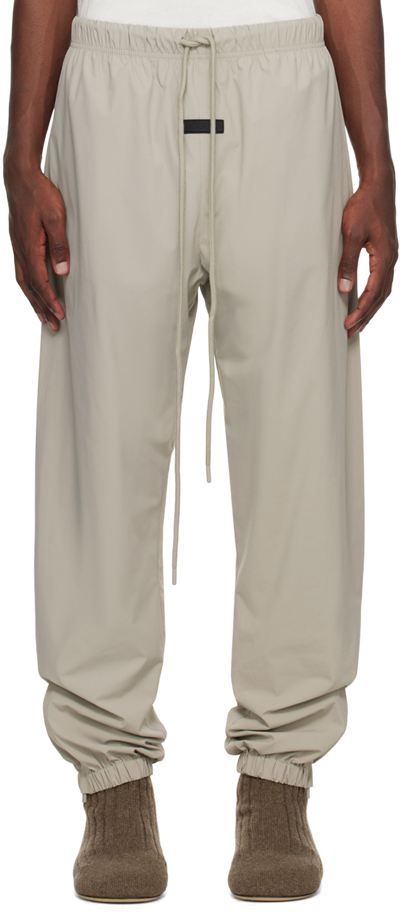 Essentials Gray Drawstring Track Pants In Seal