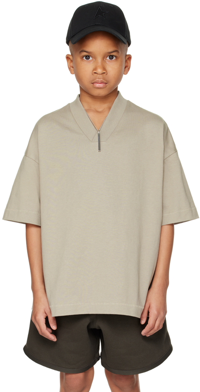 Essentials Kids Gray V-neck T-shirt In Seal