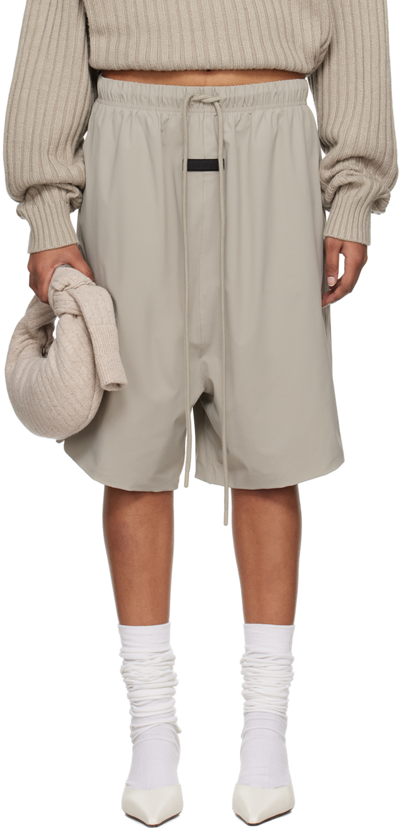Essentials Grey Relaxed Shorts In Seal