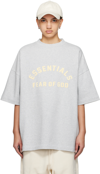 Essentials Grey Crewneck T-shirt In Light Heather Grey