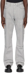 Amiri Striped Cotton Carpenter Pant In Black/white