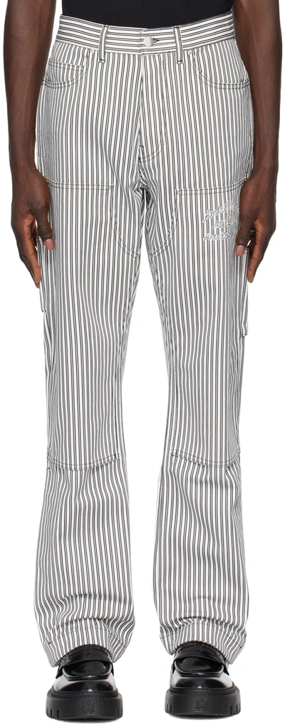 Eres Men's Railroad Striped Carpenter Pants In E Ultra