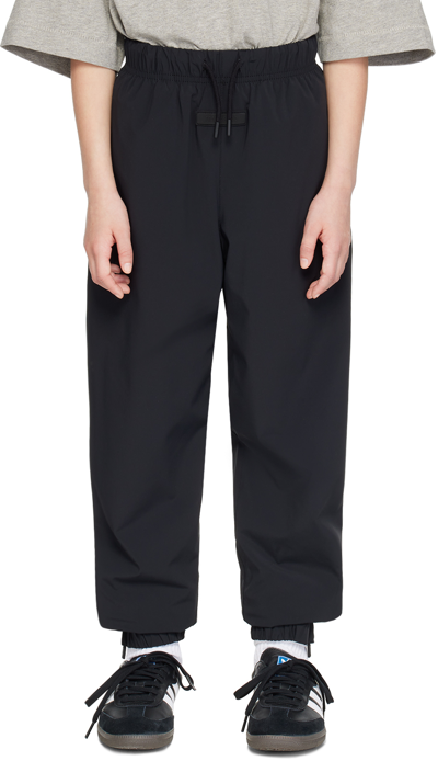 Essentials Kids Black Patch Track Pants In Jet Black