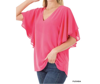 ZENANA DOUBLE LAYER CHIFFON TOP IN FUCHSIA