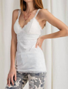 Easel Laced Bralette Cami Top In White