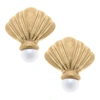 Canvas Style Women's Georgette Coquille Stud Earrings In Worn Gold In Multi